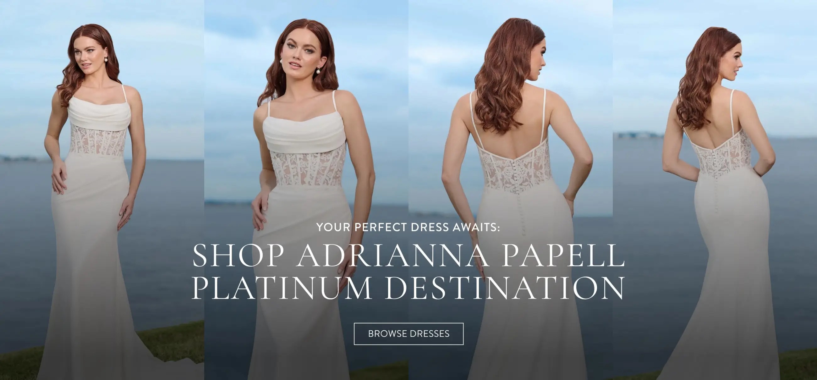 Women wearing a simple bridal dress
